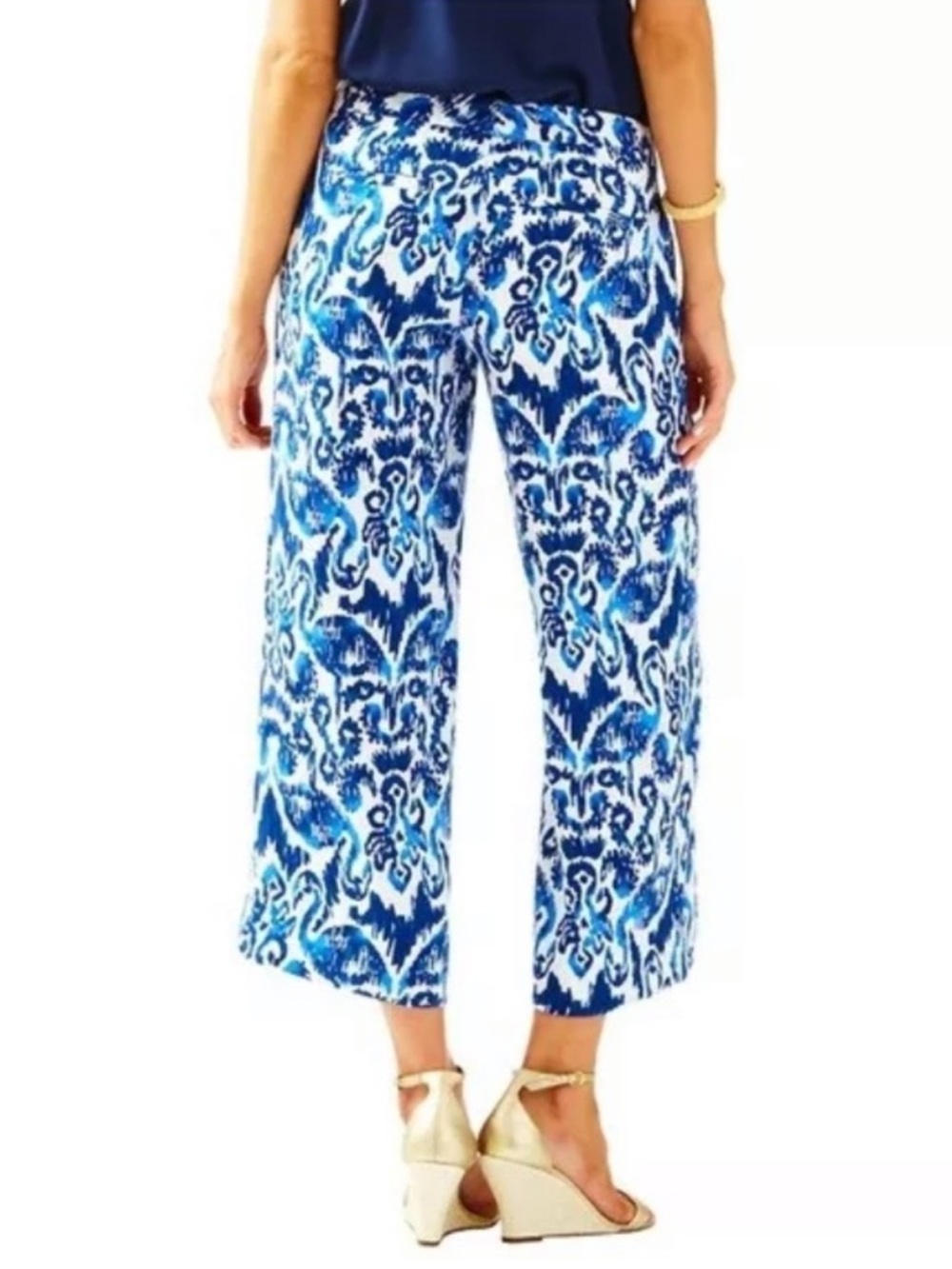 Lilly Pulitzer Lela Wide Leg Ankle Pant 
Size 4 Coastal Vacation Office.  L1